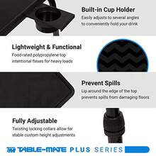 Outdoor TableTable-Mate II - Mesa plegable para TV con soporte para tazas ligera ajustable 6 altura y 3 ajustes de ángulo de inclinación bandeja original para TV con almacenamiento compacto color negro - como en la foto - Ver 6