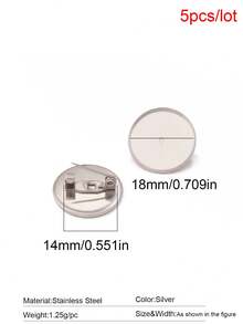 5pcs Stainless Steel Brooch Clip Base Pins Blank Cabochon Pin Base Badge Holder For DIY Jewelry Making Findings Supplies - Brooch Base - View 23