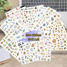 12pcs/599pcs, Celebration & Decoration Calendar Stickers, 12 Monthly Holiday Themed Stickers For Adult Planner, Suitable For Holidays, Christmas, Halloween, Valentine's Day, Mother's Day, Thanksgiving, Daily Tasks, Seasonal, Festive, Productivity And Decorative Stickers - Great For Calendars, Journals And Scrapbooks Scrapbook Supplies Stationery - 12 Pieces/599 Stickers-plan Stickers - View 5