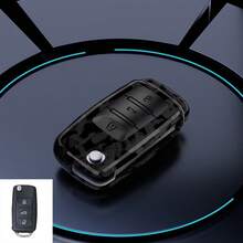 ABS碳纤维纹理汽车钥匙壳，适用于大众Polo、高尔夫、帕萨特、甲壳虫、途观、西雅特Leon、Altea、柯迪亚克 - 碳纖色 - 查看 4