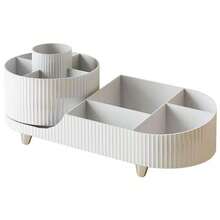 360°旋转化妆台收纳架，带刷架，大容量旋转化妆品收纳空间，可存放护肤品、香水和乳液，亦可作房间装饰或化妆包使用。 - 彩色 - 查看 6