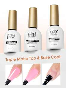 peacecolor 10ml Nail Base Coat & Dehydrator Set, Suitable For Gel Manicure, No Wipe Base Coat And Matte Top Coat Nail Care Set, Women DIY Nail Salon Home Manicure Gift Nails - Nhiều màu - Xem 19