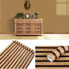1 Roll Of Wood Grain Grid Pattern Self-Adhesive Removable Wallpaper - Ideal For Accent Walls, Wall Decor, Cabinets, Dining Tables, Wardrobe Doors & Niches. Perfect For Retro-Style Home And Room Decoration.Wall Sticker,Wallpaper Peel And Stick - Multicolor - View 9
