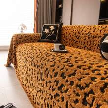 1件装毛绒沙发套，奢华简约沙发保护套，防滑防尘防刮，适用于客厅、卧室、办公室、书房