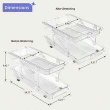 Dispensador de latas de soda organizador para nevera y latas de pop almacenamiento de bebidas ancho ajustable paquete de 2 transparentes - Transparente - Ver 5