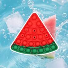 三角西瓜泡泡流行感官玩具，成人和儿童适用的泡泡减压益智玩具，派对游戏装饰品，圣诞节和万圣节礼物，适合儿童和成人的有趣推拉和流行游戏 - 彩色 - 查看 2