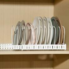 Soporte expandible para tapa de olla, rejilla de escurrido de escritorio, estantería de almacenamiento de cocina de varias capas, rejilla de platos expandible, sin necesidad de perforar - Multicolor - Ver 6