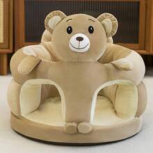 Senmeo 1-Piece Learn To Sit Up Sofa Chair - Cartoon Animal Plush Thickened Design | Christmas Living Room/Bedroom Soft Seating - Chú khỉ nhỏ có màu nâu sẫm. - Xem 5