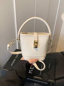 Vintage Elegant Women's Handbag, Versatile Tote Shoulder Crossbody Bucket Bag For Work And Daily Use - Beige - View 5