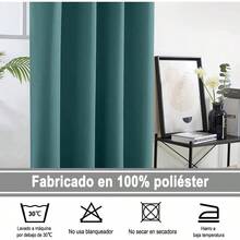 NANWEI Cortinas Blackout con Aislamiento Térmico para Estar Recámara Ventana con Ojales en la Parte Superior Suave 100% Poliéster Tela Impermeable Reducción Ruido 1 Paneles Verde 52" x 84" - Verde - Ver 6