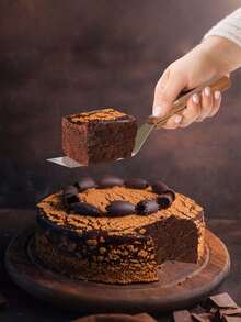 Large Stainless Steel Angled Spatula With Wooden Handle - Metal Pancake Flipper Ideal For Cast Iron Pans, Baking Sheets | Grilling And Home Kitchen Tool - Multicolor - View 7