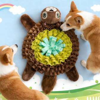 Hollypet 1ชิ้น แผ่นดมกลิ่นสำหรับสุนัข, แผ่นกิจกรรมดมกลิ่น แบบโต้ตอบ ปริศนาให้อาหารช้า สำหรับลูกสุนัข แมว กระต่าย, ช่วยลดความเครียด ทักษะการหาอาหาร การกระตุ้นสมอง การเสริมสร้าง, เต่าน่ารัก