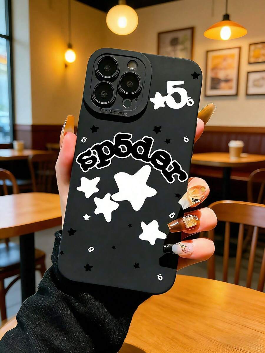 Star Pattern Collage Print Phone Case Compatible With IPhone 7P, XR, 11, 12, 13, 14, 15, 16 Pro Max, 17 ProMax, 17 PRO Air, 17, S22, S23, S24, S25 Ultra, A13, A14, A15, A16, A53, A54, A55 And More - White - View 1