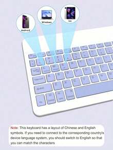 1 pieza Mini teclado Bluetooth ultrafino, teclado inalámbrico silencioso y conveniente de 10 pulgadas con batería recargable, compatible con Android, Windows, adecuado para iPad, tableta, teléfono, regalo de Navidad/Halloween - Multicolor-02 - Ver 9