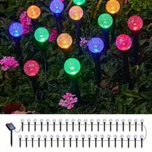 FACHOI-20/40 LED Solar Garden Lights Outdoor, Multicolor/Warm Bubble Pathway Lighting With 8 Modes, Auto On/Off, IP44 - Crystal Ground Stakes For Walkway, Backyard, Lawn, Christmas & Party Decorations - Colored Light - View 3