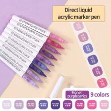 Ensemble de 9 couleurs de stylos marqueurs à pointe souple en acrylique Languo, 198 couleurs pour livre de peinture graffiti DIY étudiant, couleurs résistantes à la décoloration, marqueurs de couleurs empilables, série noir brillant et tons de peau pour peindre des figures, pinceaux acryliques souples imperméables, DIY chaussures et chemises