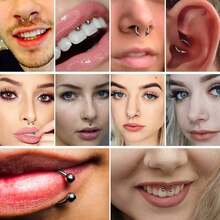 2pcs/Set 16G Horseshoe Nose Ring Stainless Steel Hypoallergenic 18K Gold Plated Black 8mm 10mm For Nose,Lip,Earrings,Septum,Cartilage Piercing,Unisex, Fashion Style,Body Jewelry For Men & Women