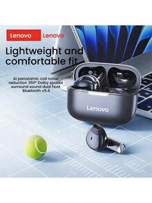 Lenovo EA110 藍牙真無線耳機 藍牙5.4連接 ENC通話清晰 半入耳舒適配戴 低延遲雙模式 動作場景適用 - 櫻花白 - 查看 4