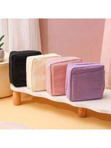 化妆包套装 - 时尚旅行洗漱包、可爱小收纳袋、萌系化妆包、带拉链口袋的旅行化妆品收纳包、可爱化妆包、大容量笔袋、化妆刷收纳袋、度假旅行洗漱包、浴室配件、结婚礼物、伴娘礼物、生日礼物、朋友礼物、情人节礼物、节日礼物、返校礼物 - 米色 - 查看 2