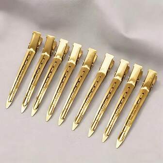 10pcs Hair Care Clips Metal Steel Hairdressing Sectioning Clip Clamps Barber Hair Cut Use Styling Tools Hair Root Fluffy Hairpin Hair Styling Tools