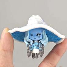 1个Q版魔法少女艾尔登法环莉娜·梅丽娜可动人偶，动漫爱好者的完美礼物，适合用作动漫摄影背景，姿势可爱，服装精致，表情生动，手工制作的动漫风格手办 - 彩色 - 查看 4