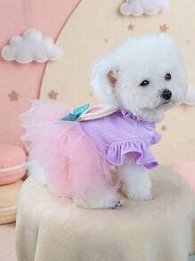 PETSIN 1件狗狗公主風格裙子,適用於獅子狗、博美犬、泰迪犬和其他小型貓狗 - 紫色 - 查看 9