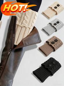 زوج من أغطية الأحذية الشتوية الدافئة للنساء، أغطية ساق الحذاء المحبوكة القصيرة، أغطية الساق الدافئة، اكسسوارات الأحذية الدافئة، أحذية خريف/شتاء، هدايا لوصيفات العروس، ديكور غرفة النوم، ديكور الشاطئ، السفر، للرجال والنساء، العطلات - متعدد الألوان - مشاهدة 11