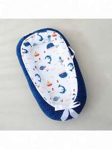 1pc Portable Compressed Beanbag Infant Bed, Bionic Baby Nest Suitable For 0-1 Year Old Babies, Travel Crib - Multicolor - View 3