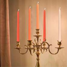 Bộ 4 chân nến cưới kiểu Châu Âu dài 30cm, không khói, không mùi, nhiều màu sắc, thích hợp trang trí bàn tiệc cưới lãng mạn. - Nhiều màu - Xem 4