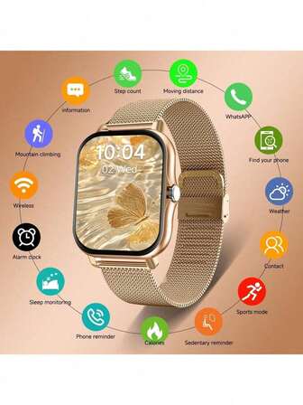 SIMSONLAB 2025 Unisex Smart Watch With Notification, Alarm, Music Playback And Call Function