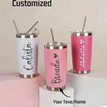 Personalized 20oz Vacation Tumbler, Custom Travel Mug, Beach Tumbler, Stainless Steel Mug, Girls Weekend Gift, Laser Engraved Tumbler, Personalized Tumbler, Custom Tumbler, Multi-Functional, Reusable, Easy To Clean, Exquisite - Multicolor - View 1