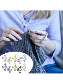 EstiloAFUNTA - 10 anillos de ganchillo ajustables para tejer dedos, ganchillo, suministros de ganchillo, soporte de hilo, contadores de puntadas para ganchillo con caja de almacenamientoVersión mejorada - 1 - Ver 6