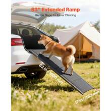 Dog Ramp For Cars, 63" L X 17" W, Folding Pet Ramps For Medium & Large Dogs Up To 250lbs, Pet Stair Ramp With Non-Slip Felt Rug Surface, Portable Outdoor Dog Car Ramps For SUV & Truck - 63*17inch Felt Cloth - View 7