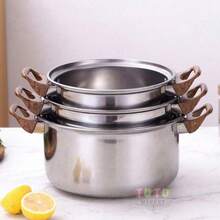 Juego De Utensilios De Cocina De Acero Inoxidable De 12 Piezas, Juego De Ollas De Acero Inoxidable, Tetera, Sopa, Leche, SartéN, Juego De 12 Piezas Ideal Para Preparar Comidas Festivas En Navidad Y AñO Nuevo - Plateado - Ver 8