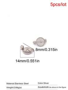 5pcs Stainless Steel Brooch Clip Base Pins Blank Cabochon Pin Base Badge Holder For DIY Jewelry Making Findings Supplies - Brooch Base - View 18