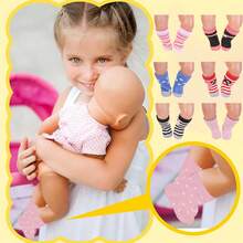 Assorted Color & Pattern Doll Socks, Fits 14-22 Inch Dolls, Cute & Fashionable Designs, Perfect For Doll Outfit Matching, Best Holiday Surprise Gift - Multicolor - View 9