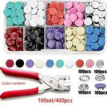 Bộ 400 nút bấm năm chấu, bộ nút bấm kim loại kèm kìm bấm và hộp đựng, dùng cho đồ thủ công DIY, quần áo, mũ, túi xách (Màu ngẫu nhiên) - Bạc - Xem 12