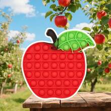 红苹果泡泡爆破减压感官玩具，坐立不安玩具，成人和儿童时尚泡泡爆破玩具，圣诞节、万圣节派对游戏装饰礼物，放松玩具，适合男孩、女孩、儿童和成人的节日礼物 - 彩色 - 查看 3