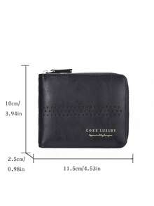 New Minimalist Men Short Zipper Wallet, Retro Fashion Multi-Card Slots Coin Purse Valentine's Day Gift Valentine'S Day - Multicolor - View 6