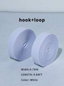 1 Roll Of Premium Hook And Loop Fastener Tape – Heavy-Duty Adhesive, 0.79IN/0.98IN/1.18IN Width, 9.847FT Length, White/Black – Reusable Fastening For Shoes, Clothing & Accessories - White - View 6