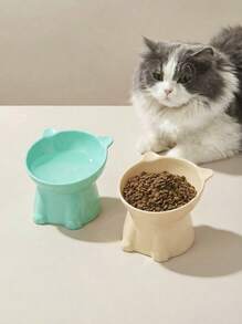 PETSIN 1/2件套猫碗，防呕吐15度倾斜猫托盘，底座稳定，不易翻倒，宠物饮水或喂食站，猫咪配件，猫食碗，猫碗套装，适用于室内猫狗，可在洗碗机中清洗