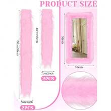 Full Length Mirror Cover 59 X 16 Inch Universal Ultra Soft Non Slip Design Fluffy Length Standing Mirrors Cover Dration For Bedroom Cloakroom Women Gifts(Pink),37222933 - 玫紅色 - 查看 2