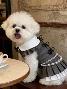 1 chiếc váy xếp ly kiểu Hàn Quốc cho thú cưng, phù hợp với chó Poodle, Bichon Frise, v.v., các giống chó nhỏ đến trung bình. Kiểu váy công chúa giản dị, dễ thương và thời trang với thiết kế khóa cài, mềm mại và ấm áp, phù hợp cho chụp ảnh, hoạt động ngoài trời, tiệc thú cưng, cosplay. - Nhiều màu - Xem 8