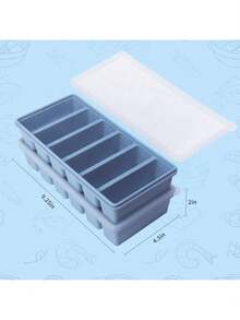 1/2 Cup Silicone Freezer Tray With Lid - Silicone Freezer Mold, Set Of 1, For Preparing And Freezing Various Sauces And Other Dishes, Makes 6 Frozen Cubes Of 1/2 Cup Size - Multicolor - View 5