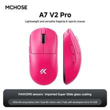 MCHOSE A7 Ultra Wireless Gaming Mouse Pixart3950 High-Precision Sensor Lightweight Design 8000Hz Polling Rate Realtek Master - A7V2 Pro 玫瑰紅 - 查看 1
