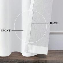 Linen Textured 100% Blackout Curtains For Kids Room-2 Pcs Thermal Insulated Entryway Cottage Decor Curtains -Kitchen Bathroom Waterproof Farmhouse Grommet Curtains(W 52 X L 54 Inch Long,Charcoal Grey) - Pure White + 50"W X 102"L (Pack Of 2) - View 5