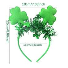 1件圣帕特里克节爱尔兰头箍，三叶草亮片+绿色帽子元素节日头饰，派对氛围装饰头箍，爱尔兰节日主题服装配饰 - 彩色 - 查看 15