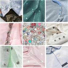 Bộ 400 nút bấm năm chấu, bộ nút bấm kim loại kèm kìm bấm và hộp đựng, dùng cho đồ thủ công DIY, quần áo, mũ, túi xách (Màu ngẫu nhiên) - Bạc - Xem 3