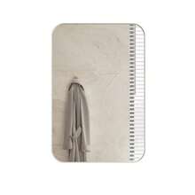 Armário de espelho retangular elegante, armário de remédios embutido, armário de parede com moldura de metal, espelho e prateleiras ajustáveis, armário com espelho e espaço de armazenamento para banheiro, sala de estar e quarto, branco - Branco - Ver 11