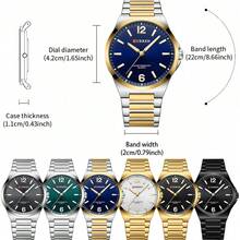 Đồng hồ nam CURREN chống nước, thời trang, máy quartz, dây đeo thép không gỉ, kim dạ quang, hiển thị ngày. - Nhiều màu - Xem 12